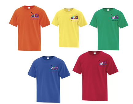 ÉCOLE ÉLÉMENTAIRE CATHOLIQUE SAINT GUILLAUME ATC COTTON TSHIRT WITH LEFT CHEST PRESS ON LOGO AND BACK PRINT