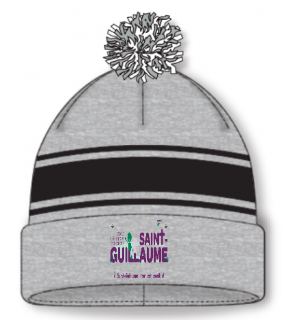 ÉCOLE ÉLÉMENTAIRE CATHOLIQUE SAINT GUILLAUME AK POM POM HAT WITH EMBROIDERED LOGO
