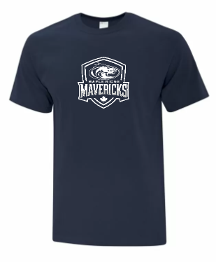 MAPLE RIDGE ELEMENTARY SCHOOL COTTON TSHIRT WITH FULL FRONT MAPLE RIDGE MAVERICKS LOGO