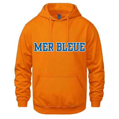 MER BLEUE LOUPS VAULT COTTON HOODIE WITH FULL FRONT APPLIQUE