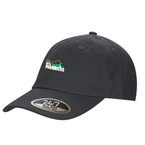 DES PIONNIERS BALL CAP VELCRO BACK WITH EMBROIDERED LOGO ON FRONT