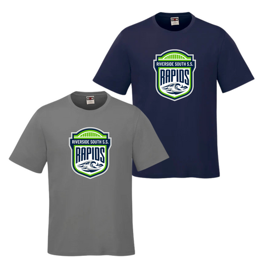 RIVERSIDE SOUTH COAST WOMEN'S AND MEN'S SHORT SLEEVE SHIRT WITH FULL FRONT LOGO