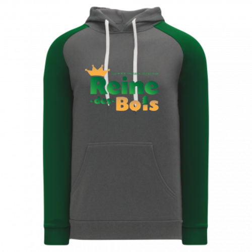 ÉCOLE ÉLÉMENTAIRE CATHOLIQUE REINE DES BOIS AK 2 COLOUR HOODIE WITH FULL FRONT HEAT PRESSED LOGO
