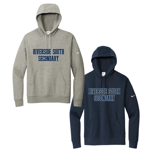 RIVERSIDE SOUTH SECONDARY NIKE HOODIE WITH FULL FRONT TWILL EMBROIDERED LOGO