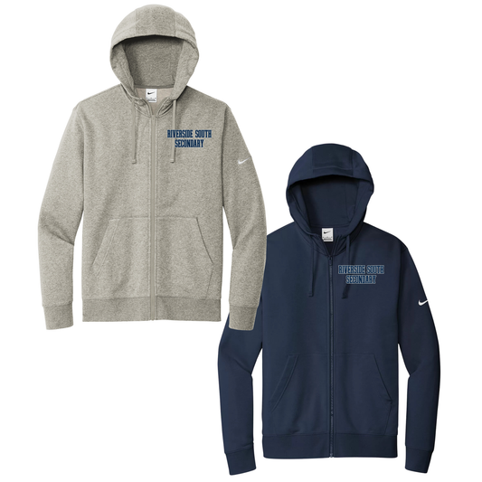 RIVERSIDE SOUTH NIKE ZIP UP HOODIE WITH LEFT CHEST EMBROIDED LOGO