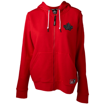 BAUER TEAM CANADA FULL ZIP SWEATER RED WOMENS