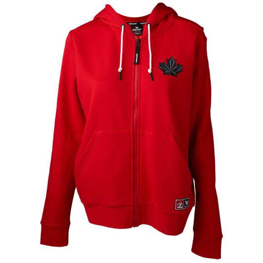 BAUER TEAM CANADA FULL ZIP SWEATER RED WOMENS