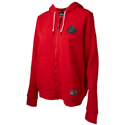 BAUER TEAM CANADA FULL ZIP SWEATER RED WOMENS