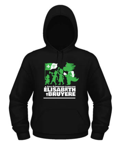 ÉCOLE ÉLÉMENTAIRE CATHOLIQUE ÉLISABETH-BRUYÈRE ATC COTTON HOODIE WITH PRINTED 3-COLOUR LOGO ON FRONT