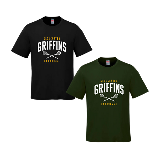 Griffins Cotton T-Shirt | CX2 Parkour - Full Front Lacrosse Sticks Heat Press