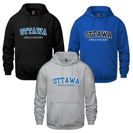 OTTAWA ICE VAULT COTTON HOODIE WITH TWILL APPLIQUE EMBROIDERY