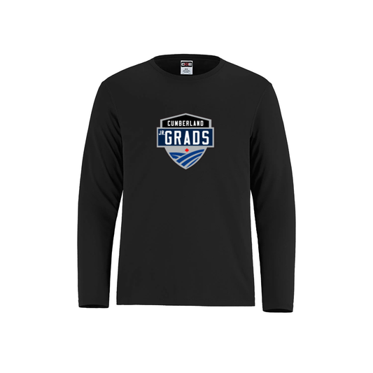 Cumberland Jr Grads Long Sleeve Dryfit Shirt | CX2 Shore - Full Front Logo Heat Press
