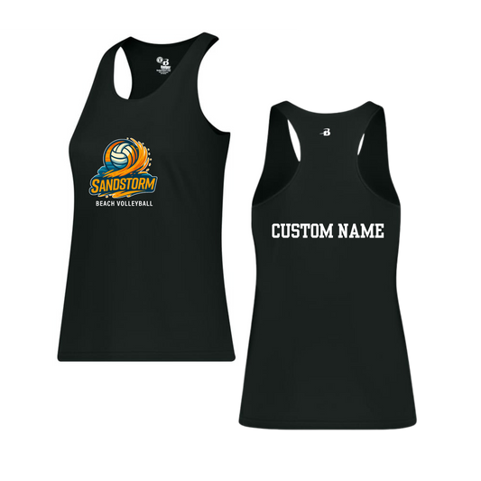 Sandstorm Volleyball Women's Custom B-Core Racerback Tank | Momentec Badger - Full Front Logo