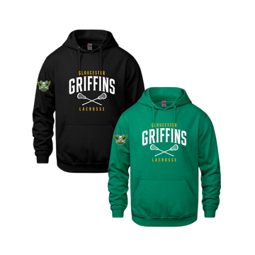 Griffins Hoodie | CX2 Vault - Full Front Lacrosse Sticks Heat Press & Logo on Sleeve