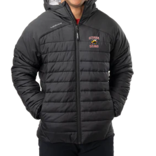 OTTAWA STING BAUER HOODED PUFFER JACKET WITH LEFT CHEST EMBROIDERED LOGO