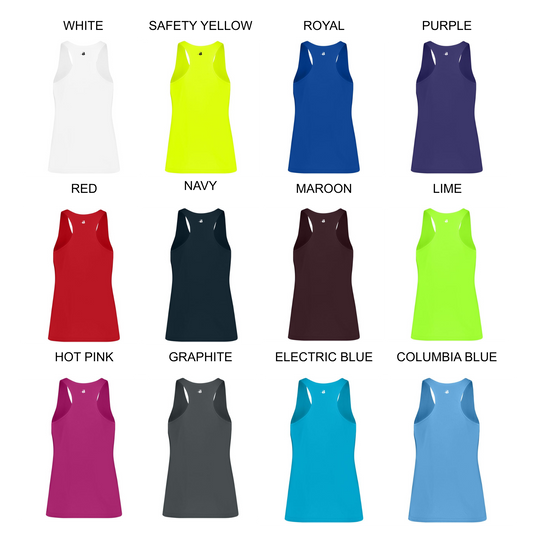 Sandstorm Volleyball Women's Custom B-Core Racerback Tank | Momentec Badger - Full Front Logo