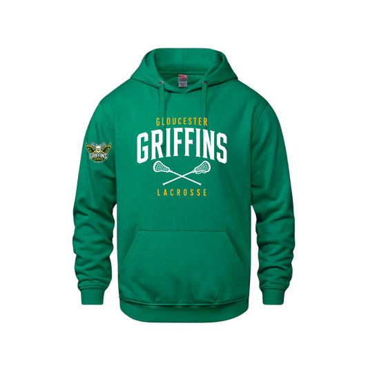Griffins Hoodie | CX2 Vault - Full Front Lacrosse Sticks Heat Press & Logo on Sleeve
