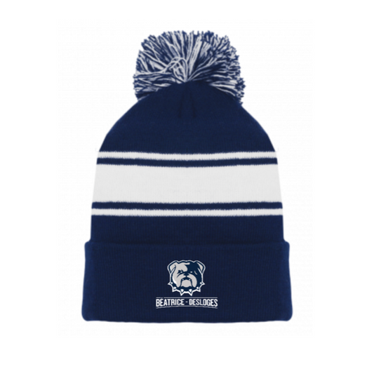 BEATRICE-DESLOGES TUQUE POM POM AVEC LOGO BRODÉ