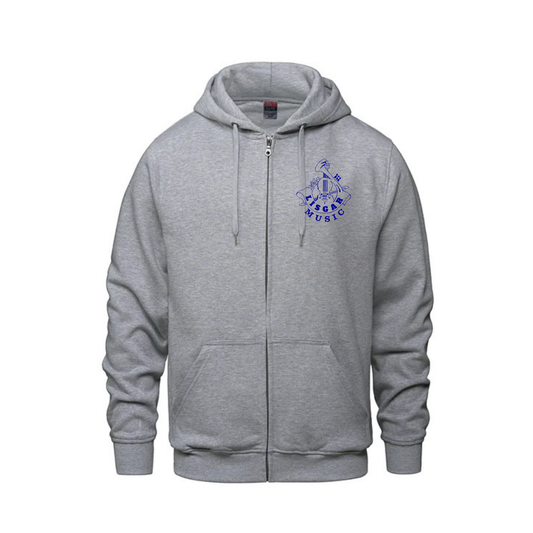 LISGAR FULL ZIP UP HOODIE WITH EMBROIDERED LEFT CHEST MUSIC LOGO SURFER