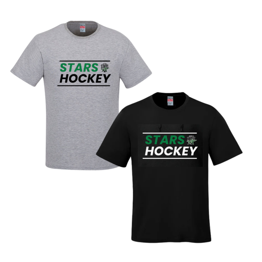 EO SHOOTING STARS COTTON TSHIRT WITH FULL FRONT HEAT PRESS "STARS HOCKEY" PARKOUR