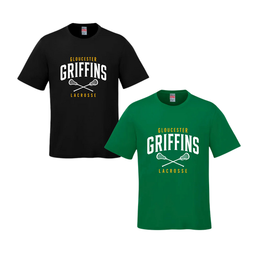 Griffins Cotton T-Shirt | CX2 Parkour - Full Front Lacrosse Sticks Heat Press