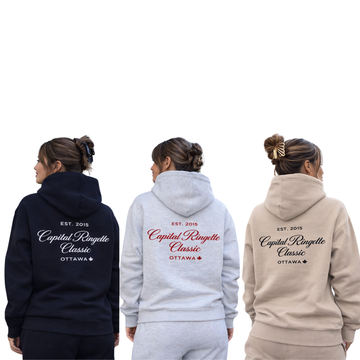 Capital Ringette Classic Hoodie | CX2 Vault - Full Back Heat Press Cursive