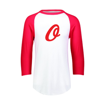 OLLB White & Red Long Sleeve Shirt  |  Augusta - Full Front Heat Press Logo