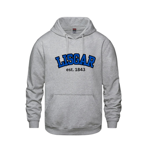 LISGAR COLLEGIATE INSTITUTE CHAMPION HOODIE WITH EMBROIDERED FULL FRONT TWILL