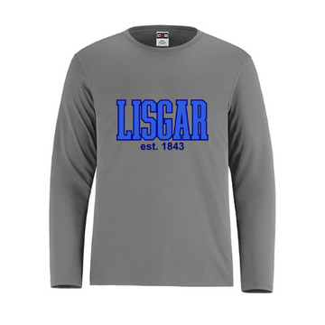 LISGAR COLLEGIATE INSTITUTE SHORE LONG SLEEVE TSHIRT WITH FULL FRONT HEAT PRESS LOGO