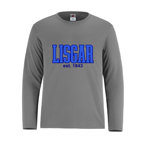 LISGAR COLLEGIATE INSTITUTE SHORE LONG SLEEVE TSHIRT WITH FULL FRONT HEAT PRESS LOGO