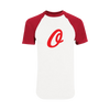 OLLB White & Red Short Sleeve Shirt  |  Augusta - Full Front Heat Press Logo