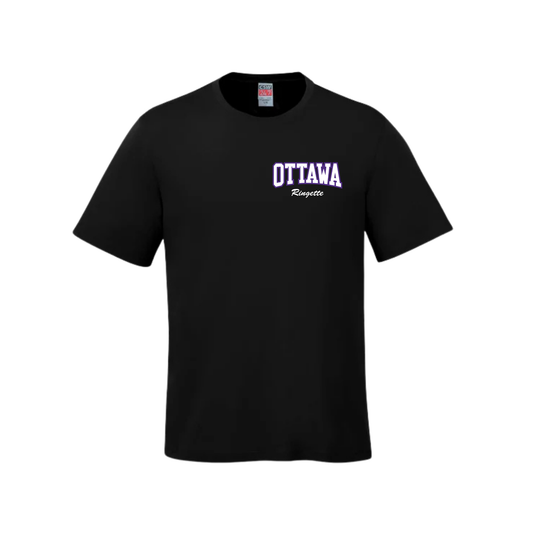 CORA PARKOUR COTTON TSHIRT WITH LEFT CHEST "OTTAWA RINGETTE" LOGO YOUTH AND MENS