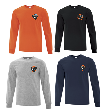 MER BLEUE LOUPS ATC COTTON LONG SLEEVE TSHIRT WITH LEFT CHEST HEAT PRESS LOGO