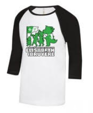 ÉCOLE ÉLÉMENTAIRE CATHOLIQUE ÉLISABETH-BRUYÈRE BASEBALL 2 TONE SHIRT WITH 3 COLOUR PRINTED LOGO