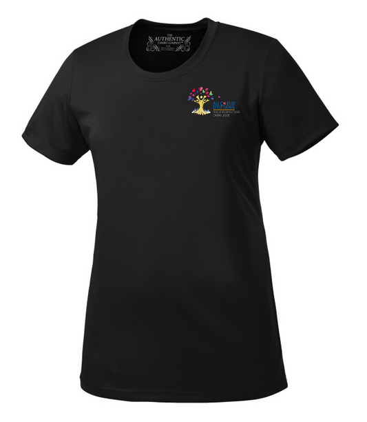 AU COEUR DRYFIT SHORT SLEEVE TEE LADIES WITH HEAT PRESSED LOGO