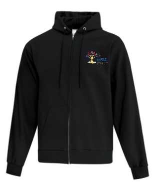 AU COEUR FULL ZIP HOODIE WITH EMBROIDERED LEFT CHEST LOGO