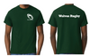 OTTAWA WOLVES RUGBY COTTON SHORT SLEEVE T-SHIRT WITH LEFT CHEST HEAT PRESSED LOGO AND WOLVES RUGBY HEAT PRESSED ON BACK