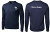 OTTAWA WOLVES RUGBY LONG SLEEVE DRYFIT TEE WITH LEFT CHEST HEAT PRESSED LOGO AND WOLVES RUGBY HEAT PRESSED ON BACK