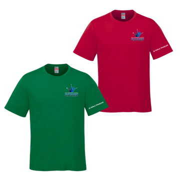 JEAN-ROBERT GAUTHIER PARKOUR SHORT SLEEVE TSHIRT WITH LEFT CHEST LOGO AND "JE PARLE FRANÇAIS" ON SLEEVE