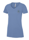 ROCKCLIFFE LAWN TENNIS CLUB LADIES VNECK COTTON TSHIRT WITH HEAT PRESSED LEFT CHEST LOGO