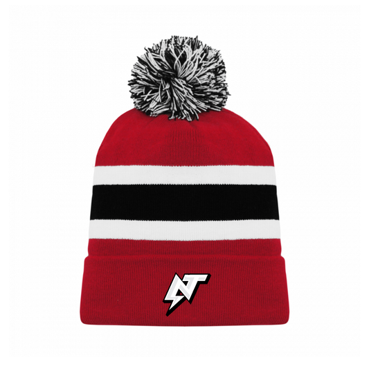 OTTAWA NORTH AK POMPOM TOQUE WITH EMBROIDERED LOGO
