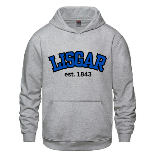LISGAR COLLEGIATE INSTITUTE VAULT HOODIE WITH EMBROIDERED FULL FRONT TWILL APPLIQUE