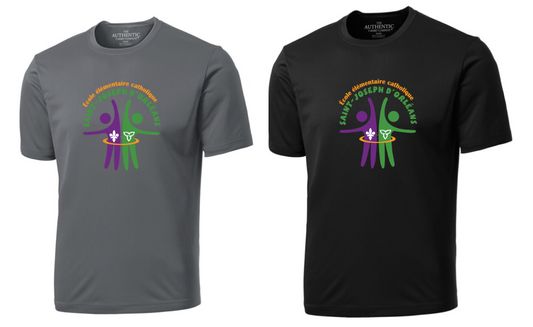 ÉCOLE ÉLÉMENTAIRE CATHOLIQUE SAINT JOSEPH ATC DRYFIT SHORT SLEEVE WITH FULL FRONT HEAT PRESSED LOGO