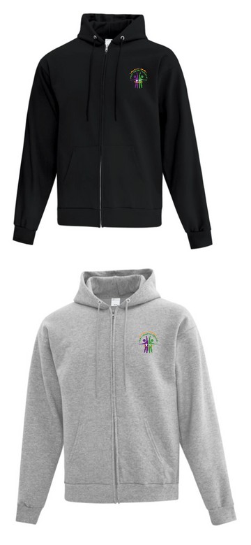 ÉCOLE ÉLÉMENTAIRE CATHOLIQUE SAINT JOSEPH ATC COTTON FULL ZIP HOODIE WITH EMBROIDERED LEFT CHEST LOGO