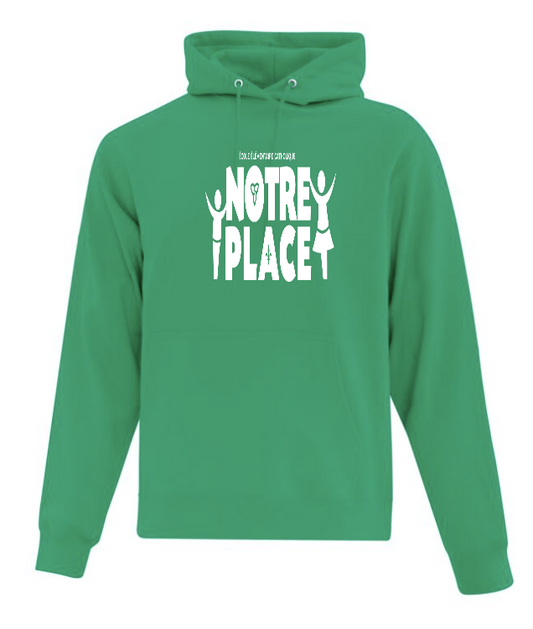 NOTRE PLACE VAULT HOODIE WITH HEAT PRESSED LOGO