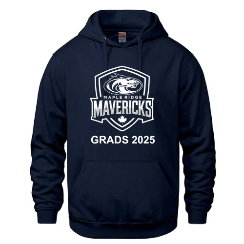 MAPLE RIDGE ELEMENTARY SCHOOL COTTON HOODIE WITH FULL FRONT EMBROIDERED LOGO WITH GRADS 2025