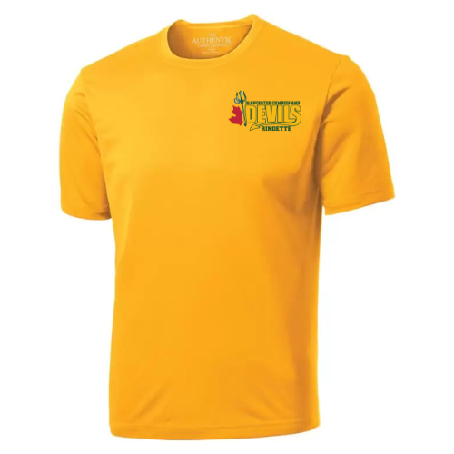 GCRA DEVILS DRYFIT SHORT SLEEVE TEE WITH HEAT PRESS LOGO GOLD