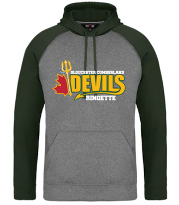 GLOUCESTER CUMBERLAND DEVILS CX2 POLYESTER FLEECE 2 TONE HOODIE- YOUTH