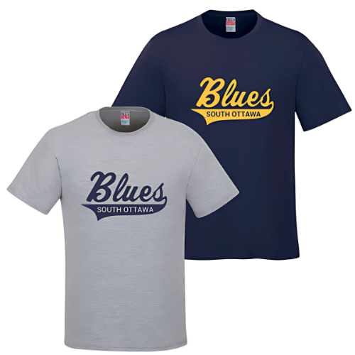 OTTAWA SOUTH BLUES CX2 COTTON TSHIRT WITH SOLL BLUES LOGO HEAT PRESSED FULL FRONT