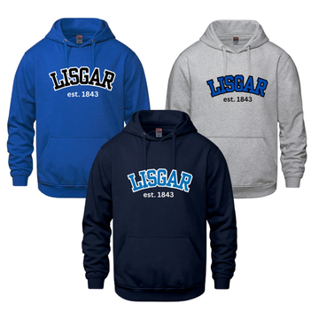 LISGAR COLLEGIATE INSTITUTE CHAMPION HOODIE WITH EMBROIDERED FULL FRONT TWILL